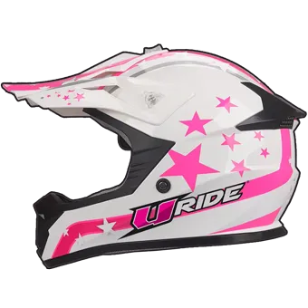 CASQUE ENFANT ROSE et BLANC - ETOILES