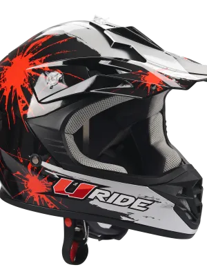 CASQUE ENFANT NOIR et ROUGE - TACHES PEINTURE